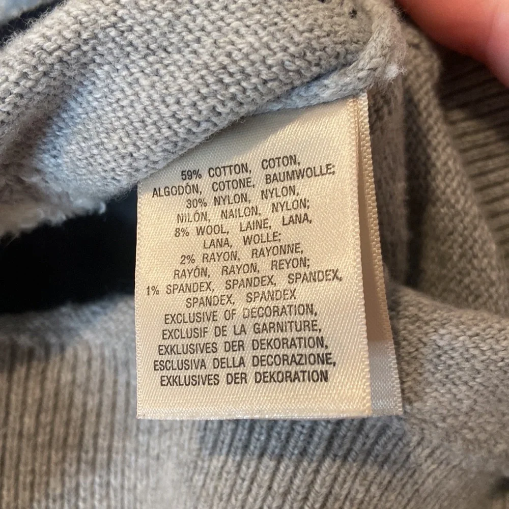 Anthropologie HWR Button Tree Grey Sweater - Picture 5 of 5